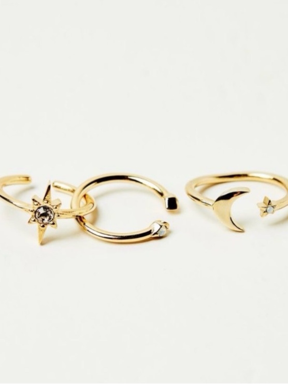 And Every Celestial Stackable Ring Set - Star & Moon Bands - Adjustable
